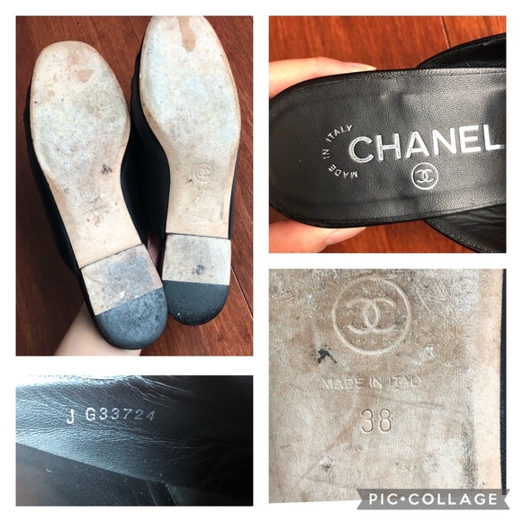Chanel black leather mule with silver tone chain and charms - Picture 17 of 17